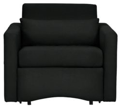 HOME Reagan Leather Effect Chairbed - Black.